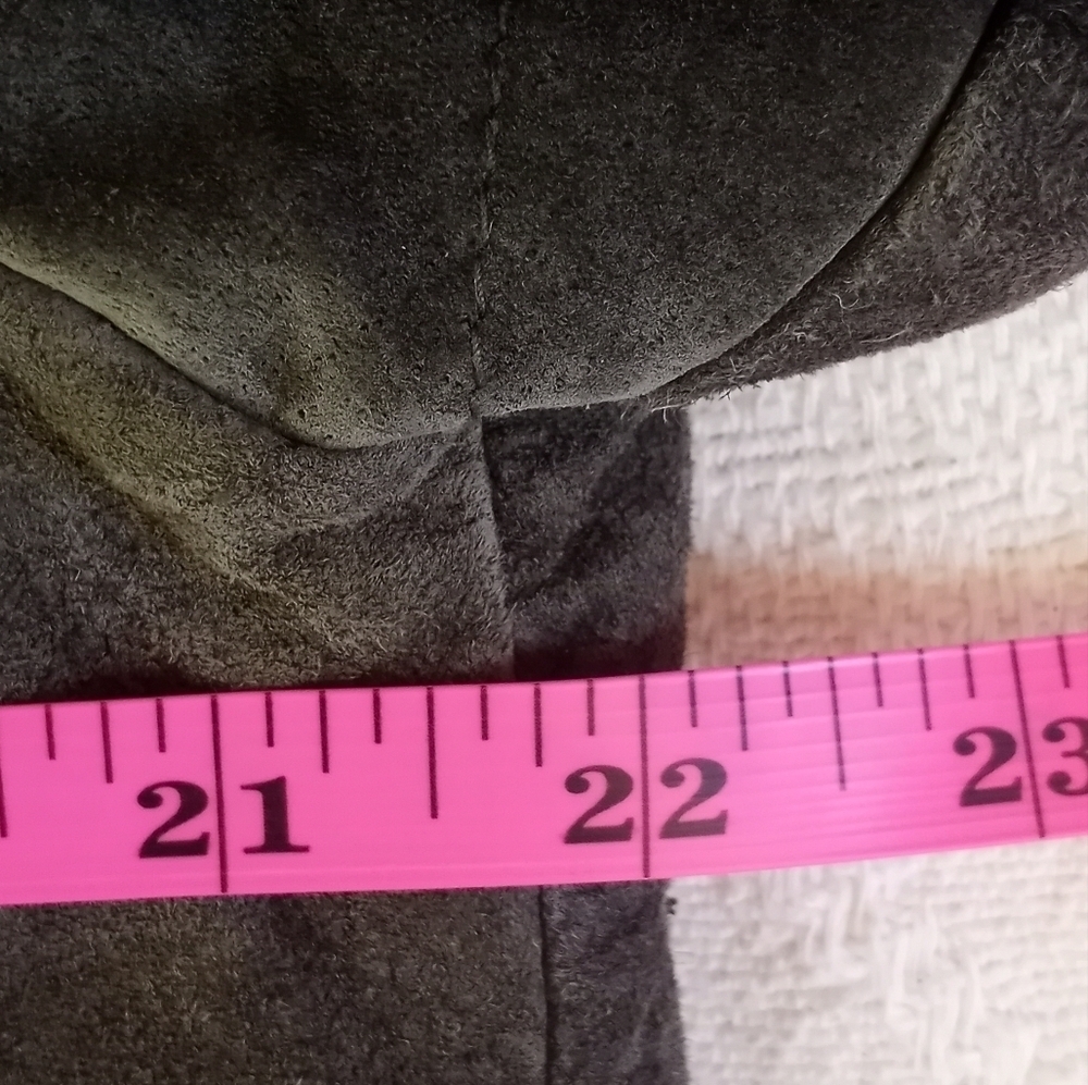 Vintage Preston And York Quilted Suede And Leather Trim Olive Green Chore Jacket - Picture 11 of 12